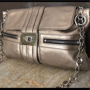 Lanvin metallic sac hero soft leather crossbody
